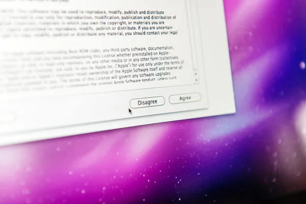 Detalhe do novo acordo da Apple Software — Fotografia de Stock