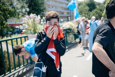 Uygur insan hakları Eylemcileri protesto