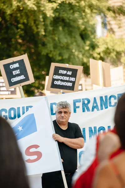 Uyghur human rights activists protest — Stock Photo, Image