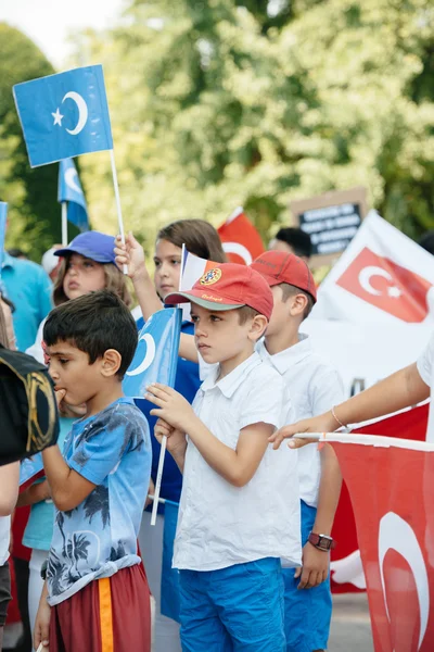 Уйгурська правозахисників протест — стокове фото