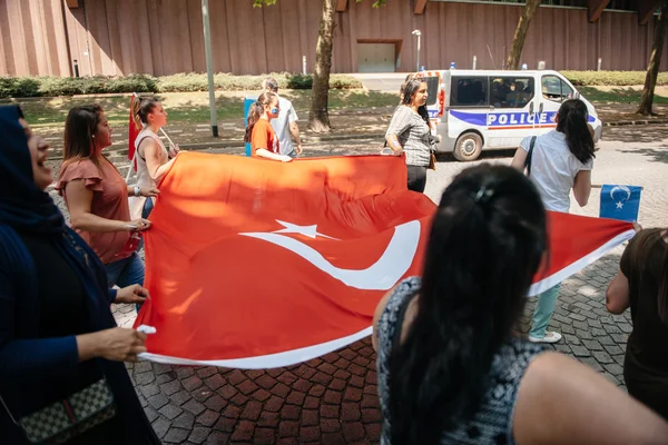 Ujgurské lidskoprávní aktivisté protestují — Stock fotografie