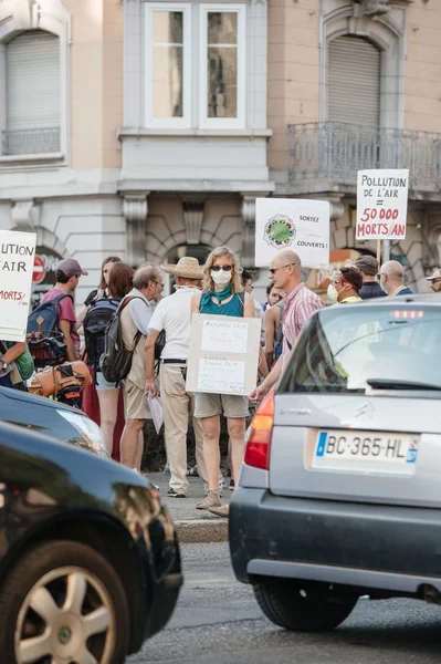 People protesting against air pollution