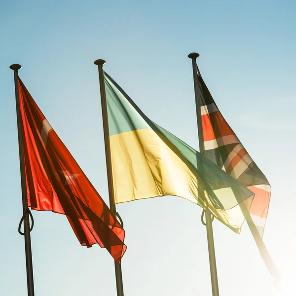 Ukraine flag in front of Council of Europe building — Stock Photo, Image