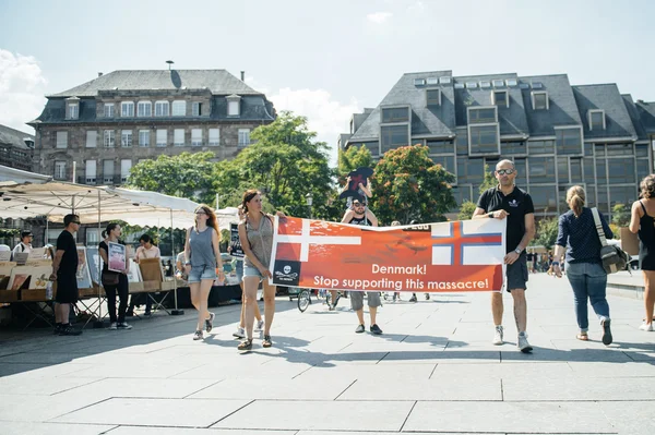 Sea Shepherd protesting against slaughter pilot whales arrest of — Stock Photo, Image