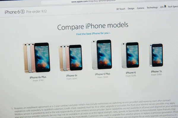 Apple Computadores novo iPad Pro, iPhone 6s, 6s Plus e Apple TV — Fotografia de Stock