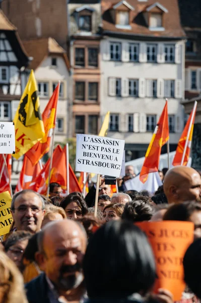 Demonstranti protestují proti tureckého prezidenta Erdogana Postal and — Stock fotografie