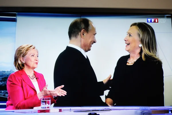 Hilary Clinton na francuskiej telewizji kanału Tf1 — Zdjęcie stockowe