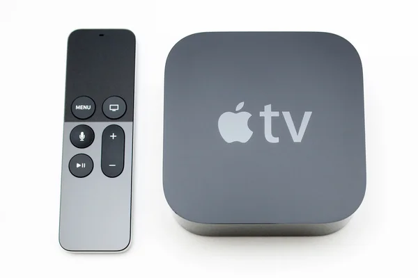 New Apple TV media streaming player microconsole — 图库照片