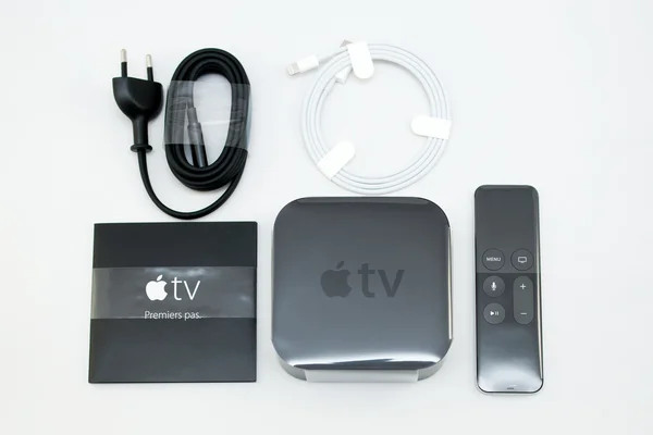 New Apple TV media streaming player microconsole — Zdjęcie stockowe