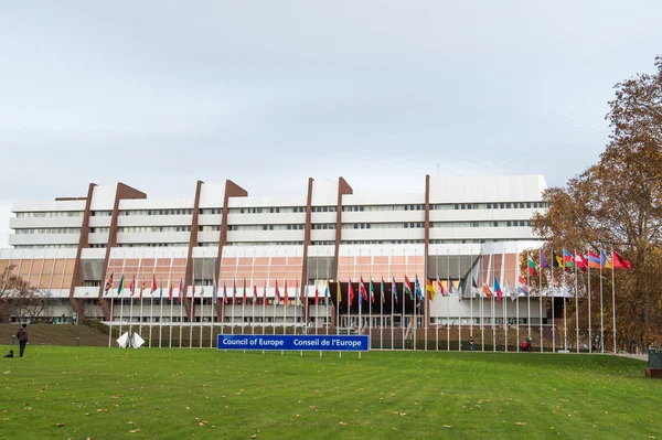 All European Union Flag flies at half-mast in front of the Counc — Stock Photo, Image