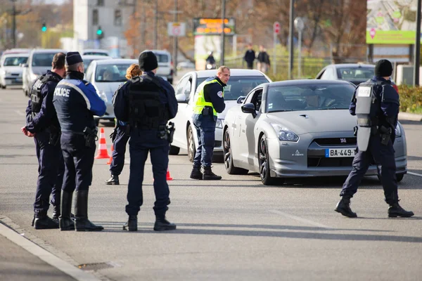 Francia Ataques de París - Vigilancia fronteriza con Alemania — Foto de Stock
