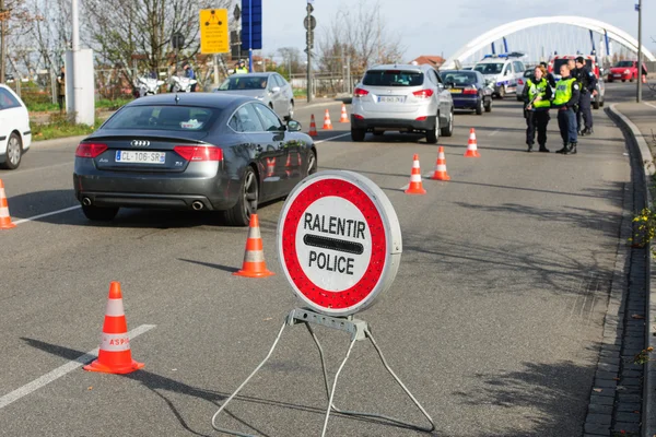 Francia Attacchi di Parigi - sorveglianza delle frontiere con la Germania — Foto Stock