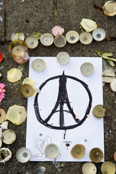 Messages, candles and flowers in memorial for the victims