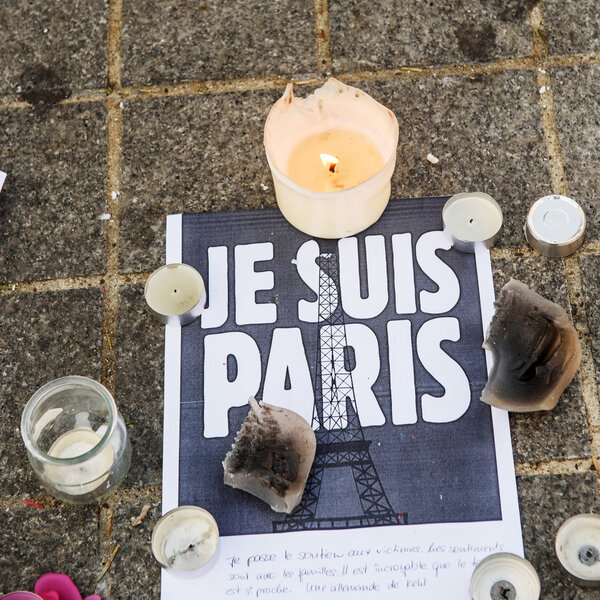 Messages, candles and flowers in memorial for the victims