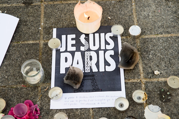 Messages, candles and flowers in memorial for the victims