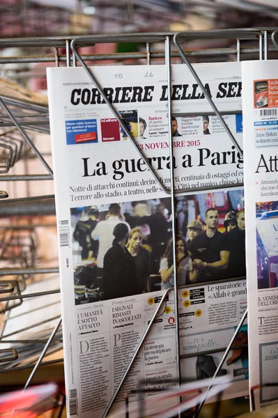 Front covers of  Corriere della sera newspapers — Stockfoto