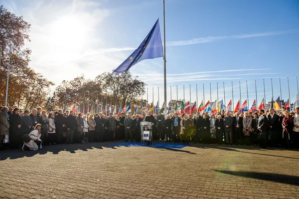 Minute of silence in tribute to the victims of Paris at the Coun — Stock Photo, Image