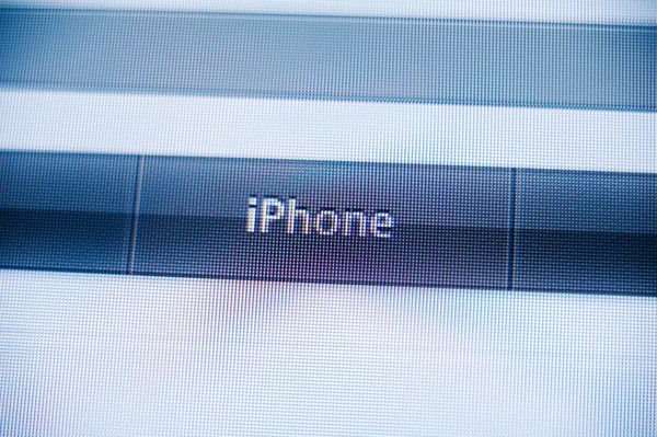 IPhone-knappen i icke platta utformningen av Apple-datorer webist — Stockfoto