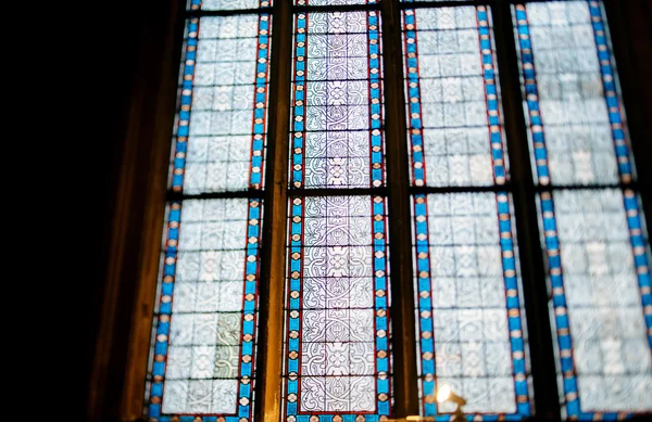 Stained glass with beautiful floral ornament — ストック写真