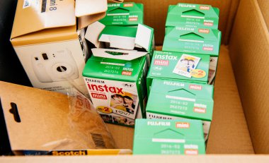 Full box with Fujifilm Instax