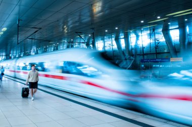 Frankfurt Airport Train Station rush hour