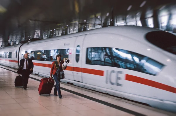 Frankfurt airport modern film effect — Stockfoto