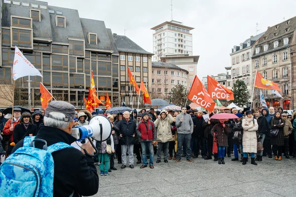 Protesters gathered at Kleber Square protesting government's pla — Stockfoto