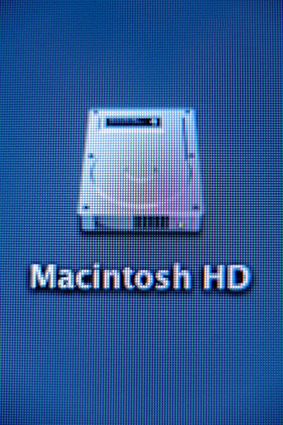 Macintosh HD icône du disque dur vu sur un iMac — Photo