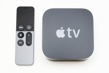 New Apple TV media streaming player microconsole with Siri Remot