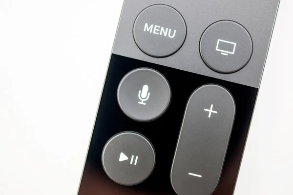 Siri remote of Apple TV — 图库照片