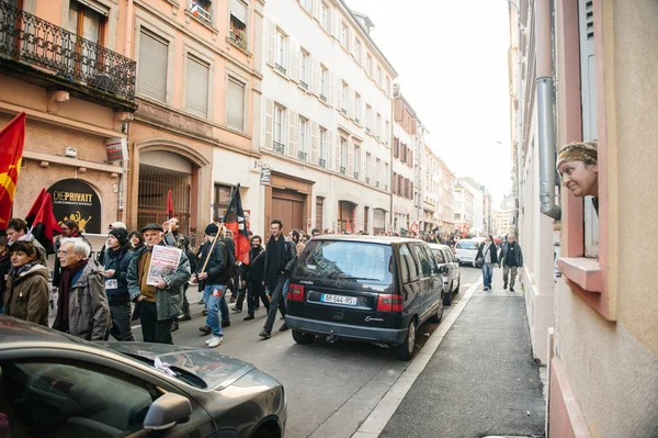 Francouzské demonstrace proti vládním stav nouze — Stock fotografie