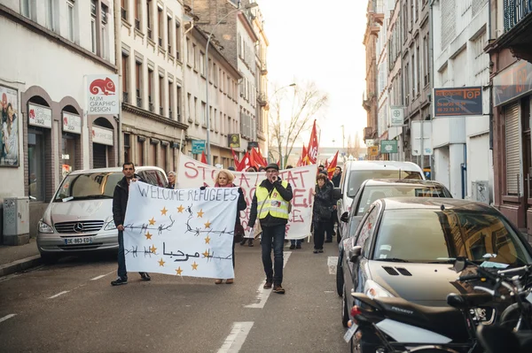 Frans demonstratie tegen de regering State of Emergency — Stockfoto