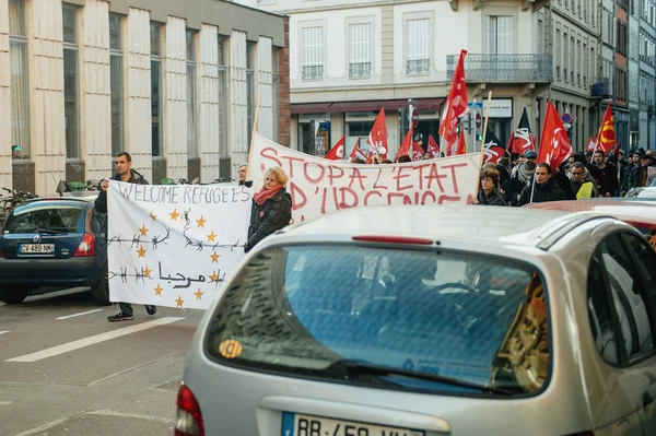 Francia demonstráció ellen a kormány a készültség — Stock Fotó