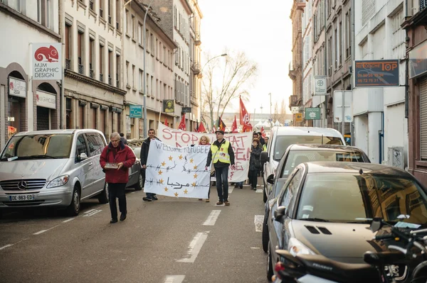 Французская демонстрация против чрезвычайного положения правительства — стоковое фото