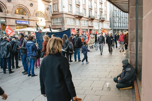 Manifestación francesa contra el Estado de Emergencia del Gobierno — Foto de Stock