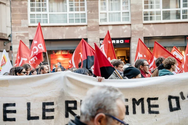 Manifestación francesa contra el Estado de Emergencia del Gobierno — Foto de Stock