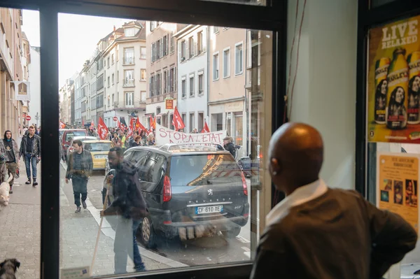 Francia demonstráció ellen a kormány a készültség — Stock Fotó