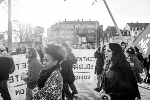 Manifestação francesa contra o Estado de Emergência do governo — Fotografia de Stock