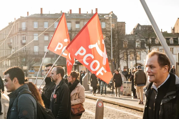 Francia demonstráció ellen a kormány a készültség — Stock Fotó