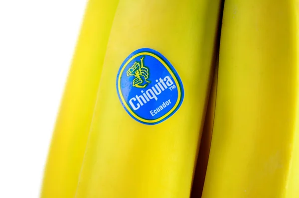 Miss Chiquita logotype on the fresh banana — Stock Fotó