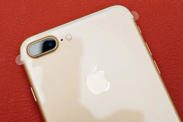 Iphone 7 Plus Dual Camera Unboxing Two Camera Lens And Plastic F Plastic Film Background Stock Photo