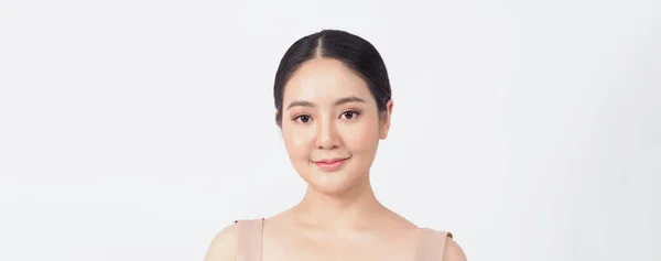 Fiatal Ázsiai Szépség Arc Teszik Bőrápoló Kozmetikai Bemutató Természetes Wellness — Stock Fotó