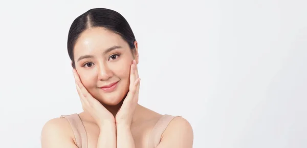 Joven Mujer Asiática Belleza Cara Maquillaje Para Cosméticos Cuidado Piel —  Fotos de Stock