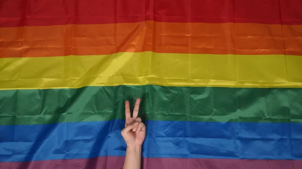 Bandera Lgbtq Lesbiana Gay Sexsual Transgénero Queer Orgullo Homosexual Bandera — Foto de Stock