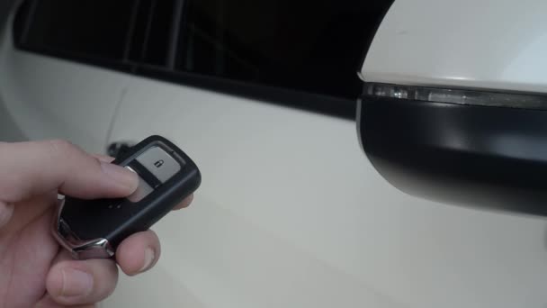 Car Key Remote Control Locking Unlocking Car Car Key Remote — Stock Video