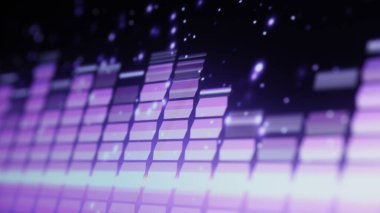 Müzik Ekolayzırı. Ekran siyah arkaplanda ses dalgası eşitleyicisi. Müzik ya da ses dalgası monitörde. renkli ses görselleştirici soyut. Gradyan müzik grafiği. Dijital grafik karanlıkta parlıyor