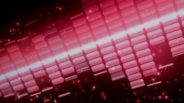 Müzik Ekolayzırı. Siyah arkaplan döngüsü animasyonunda ses dalgası eşitleyicisi. Müzik ya da ses dalgası görüntüleri. renk ses görselleştirici soyut. Gradyan tayf çubuğu grafiği. Parıldayan ve Nabız.