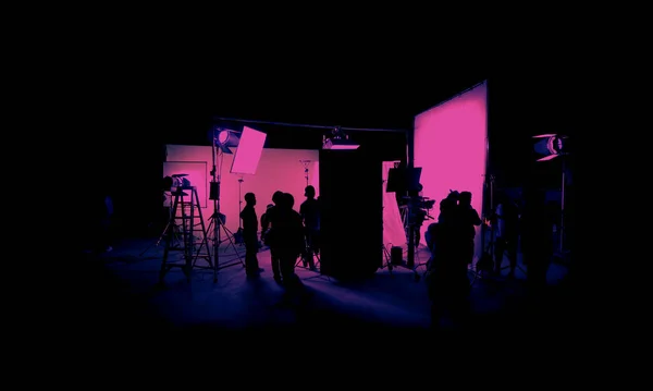 Silhouette Images Film Production Scenes Roll Making Video Commercial Movie — Fotografia de Stock