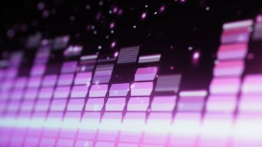 Müzik Ekolayzırı. Ekran siyah arkaplanda ses dalgası eşitleyicisi. Müzik ya da ses dalgası monitörde. renkli ses görselleştirici soyut. Gradyan müzik grafiği. Dijital grafik karanlıkta parlıyor.