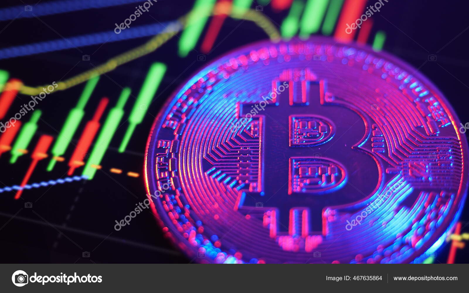 Bitcoin Stock Market Graph Bar Cryptocurrency Bitcoin Stock Growth